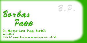 borbas papp business card