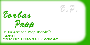 borbas papp business card